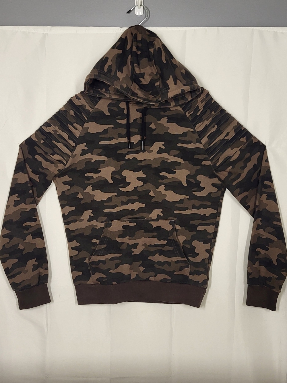Primark Men's Brown & Dark Brown Camouflage Pullover Hoodie